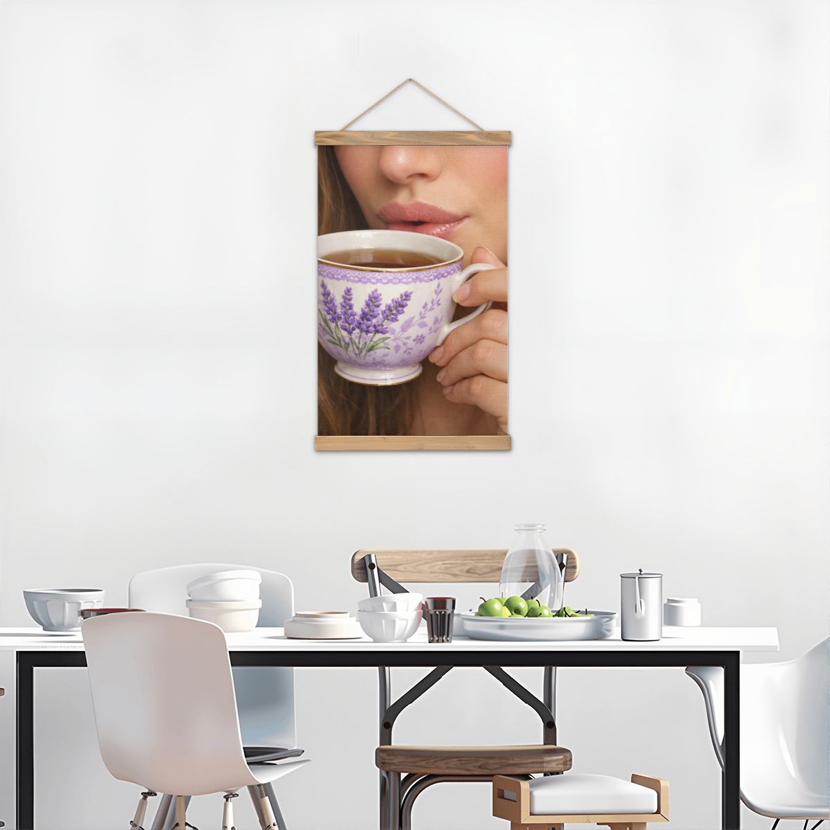 Linen Canvas Wall Art Tea Time