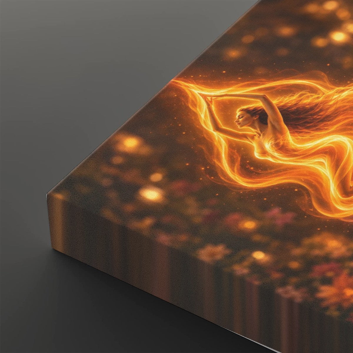 Square Canvas Prints Wall Art Element Fire