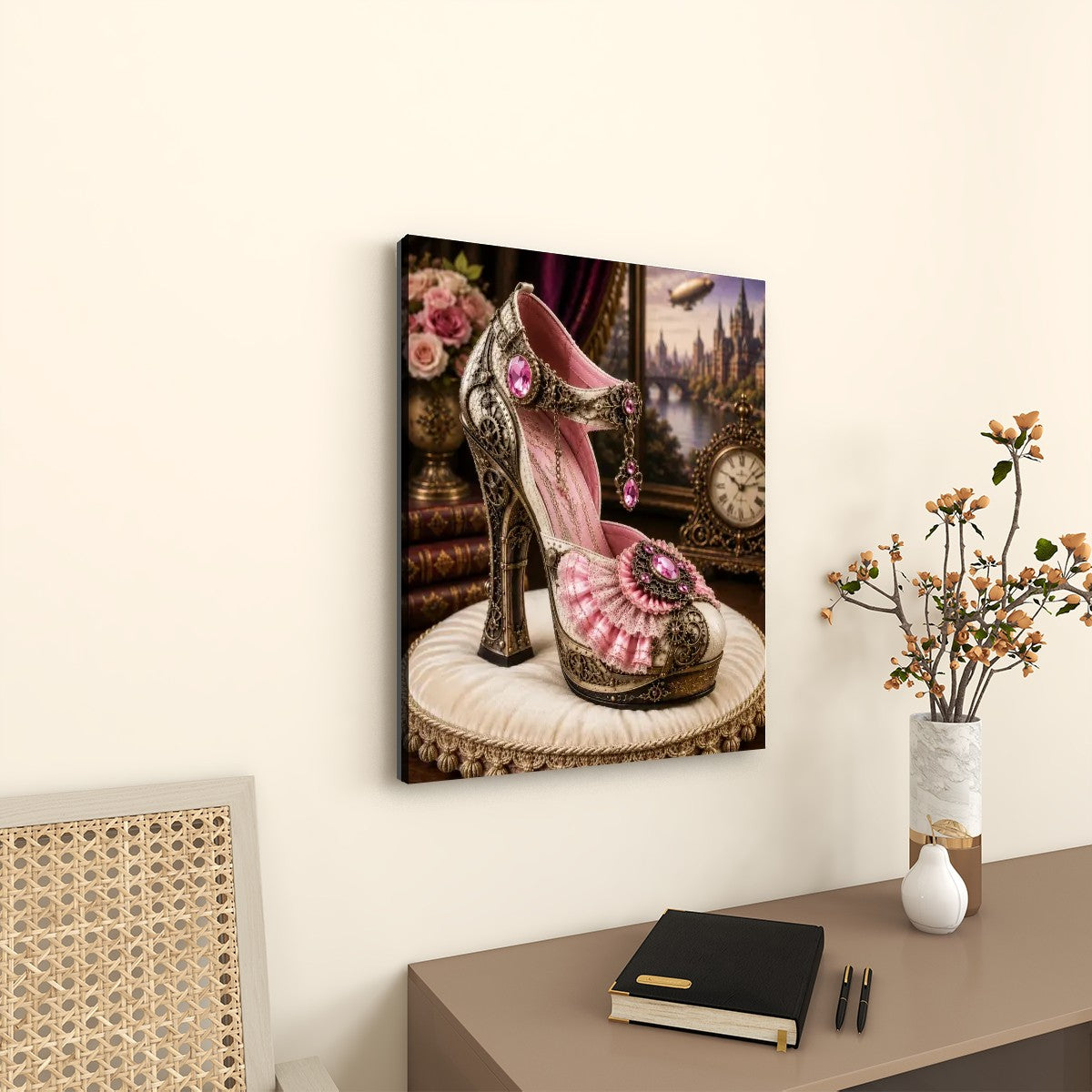 Canvas Prints Wall Art Steampunk Heel Pink