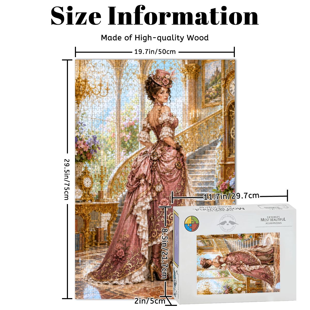 Wooden Jigsaw Puzzles 1000 pcs Steampunk Victorian Woman Light Pink