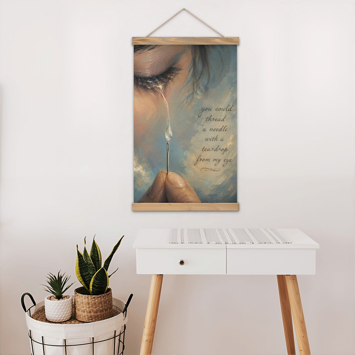 Linen Canvas Wall Art Teardrop