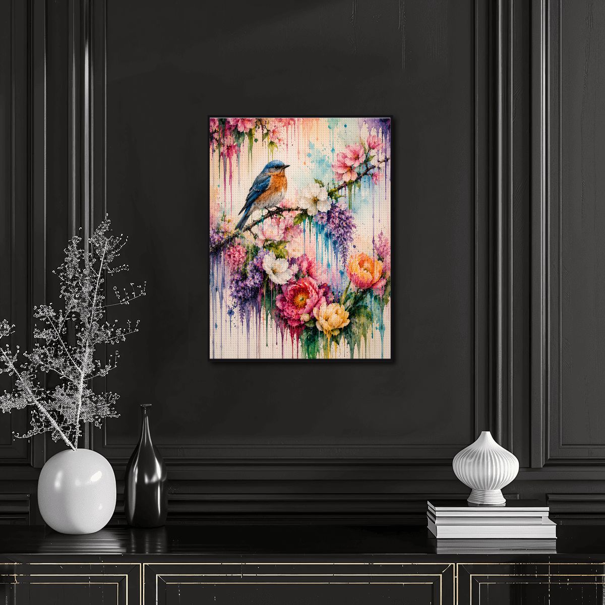 Diamond Art Painting 12x16 Bird Floral