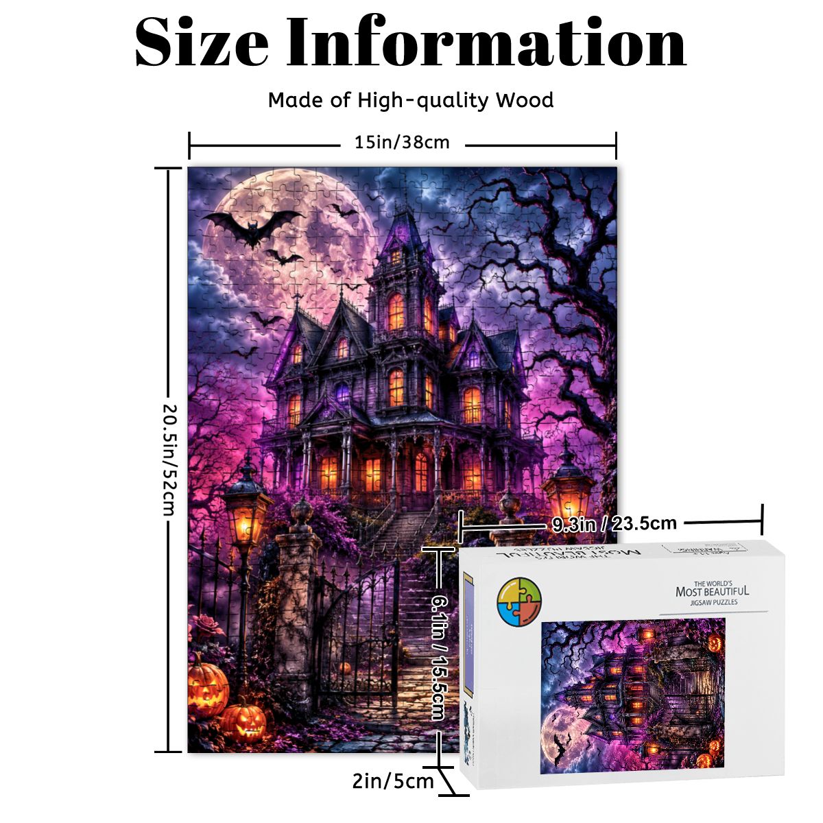 Wooden Jigsaw Puzzles 500 pcs Haunted House