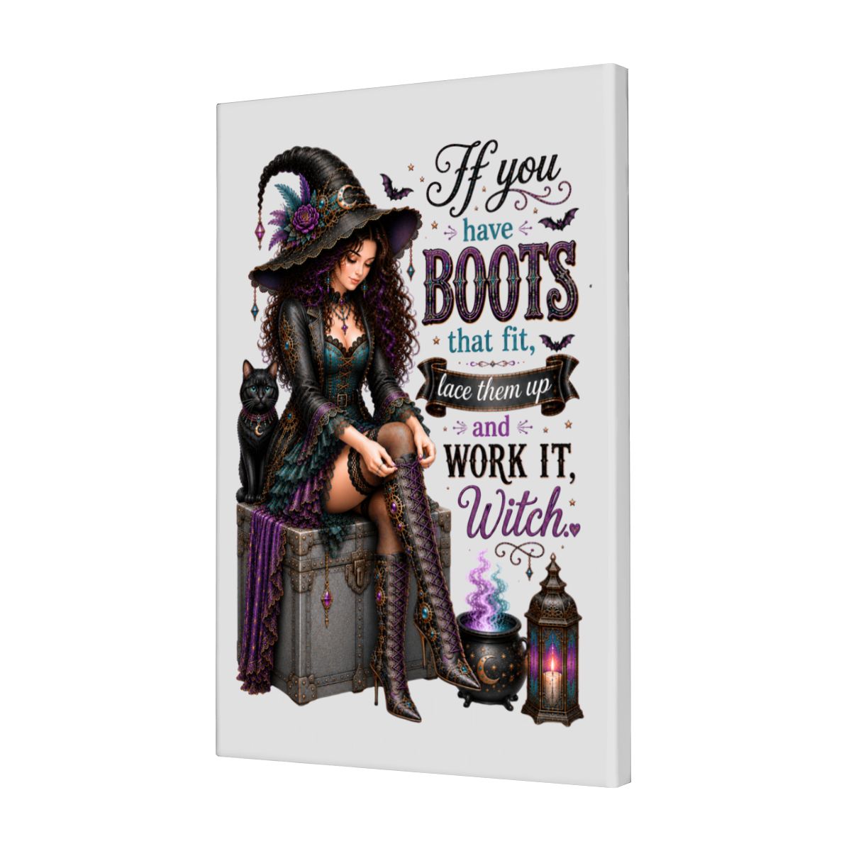 Framed Canvas Painting Work it Witch (Made in USA)