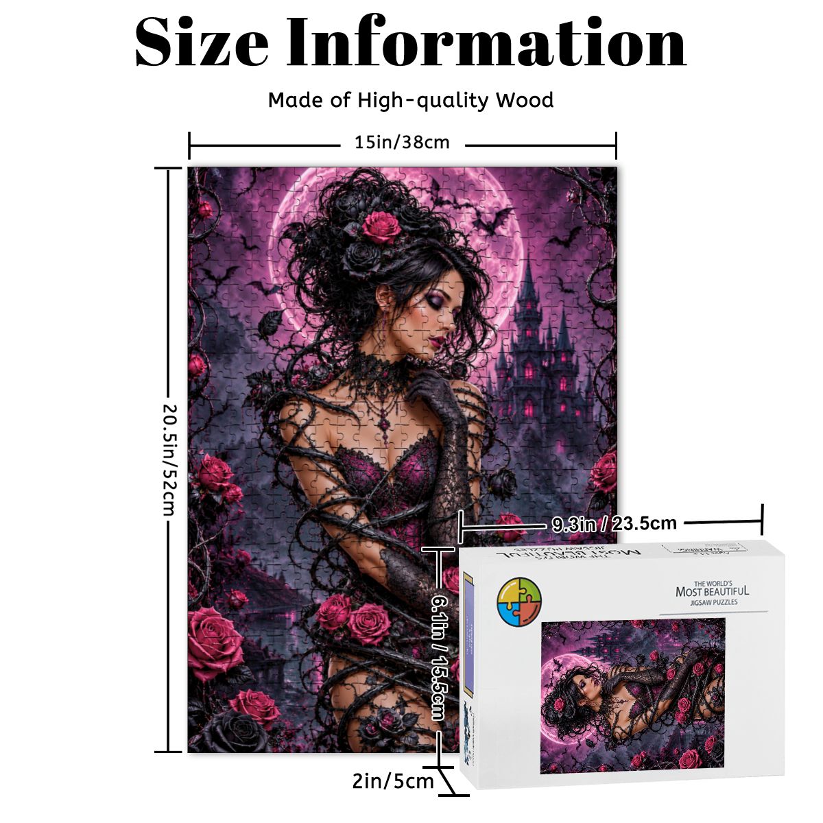 Wooden Jigsaw Puzzles 500 pcs Halloween Gothic Vine