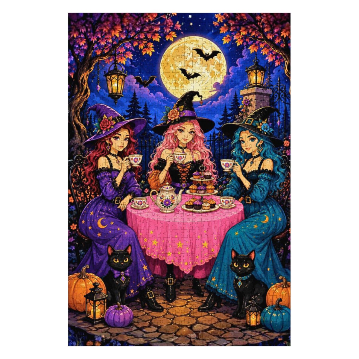 Wooden Jigsaw Puzzles 1000 pcs Witch's Tea Party