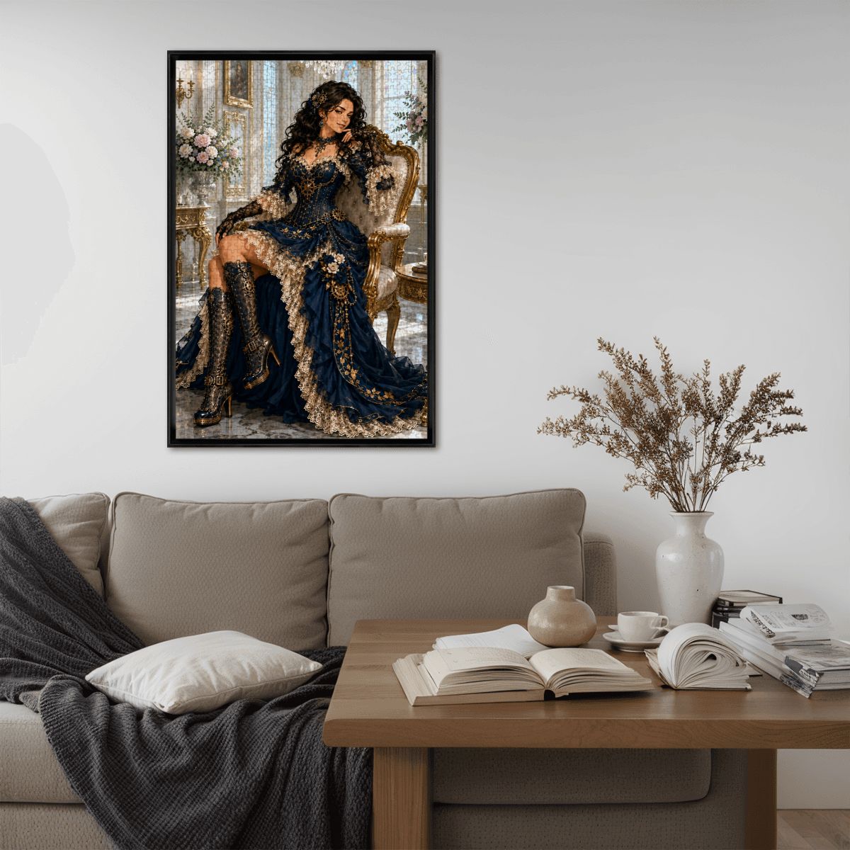 Wooden Jigsaw Puzzles 1000 pcs Steampunk Victorian Woman Dark Blue