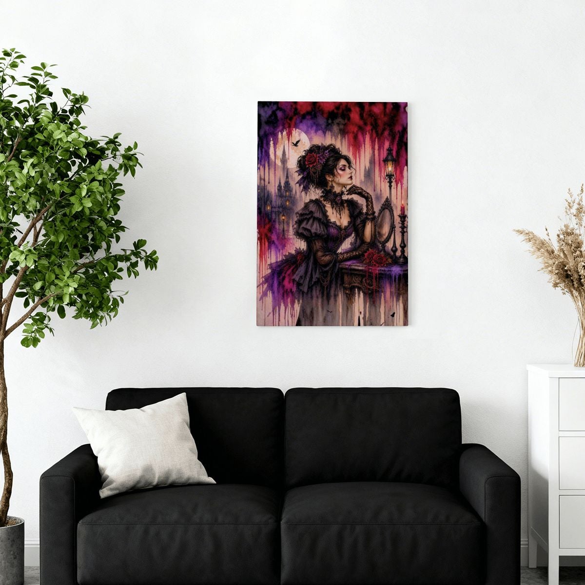 Framed Canvas Painting Gothic Victorian Woman (Made in USA)