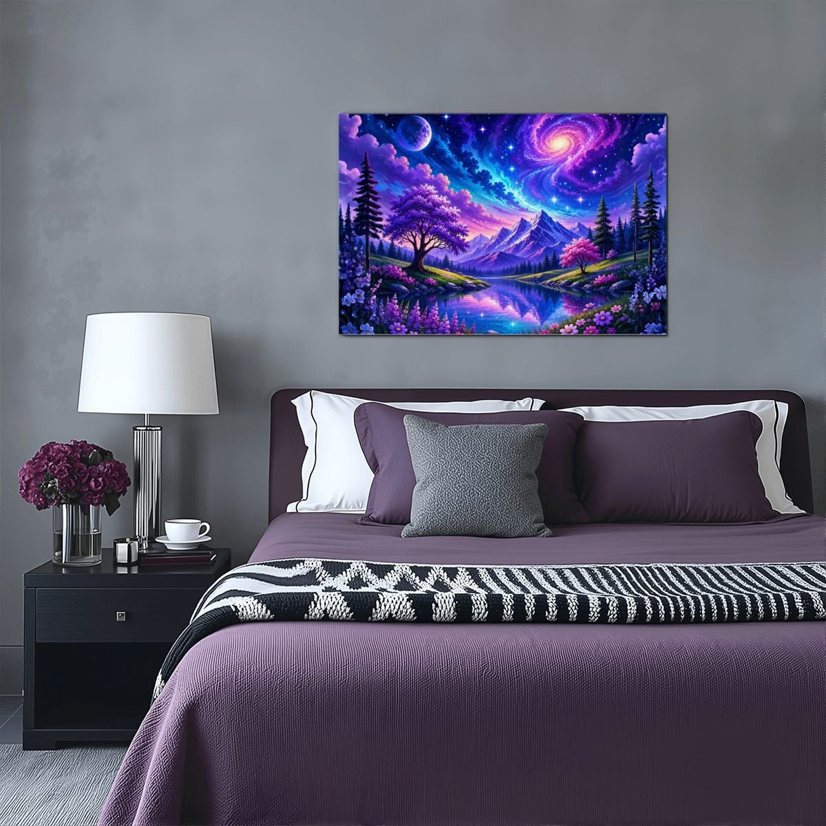 Framed Canvas Painting (Made in USA) Ethereal Night