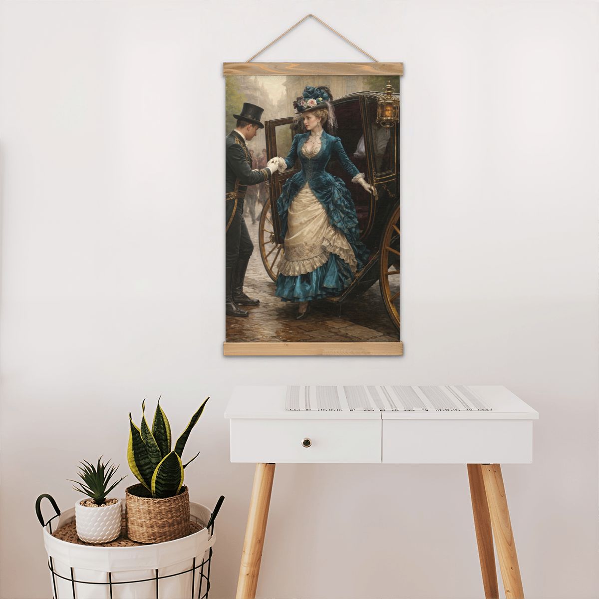 Linen Canvas Wall Art Victorian Carriage Ride