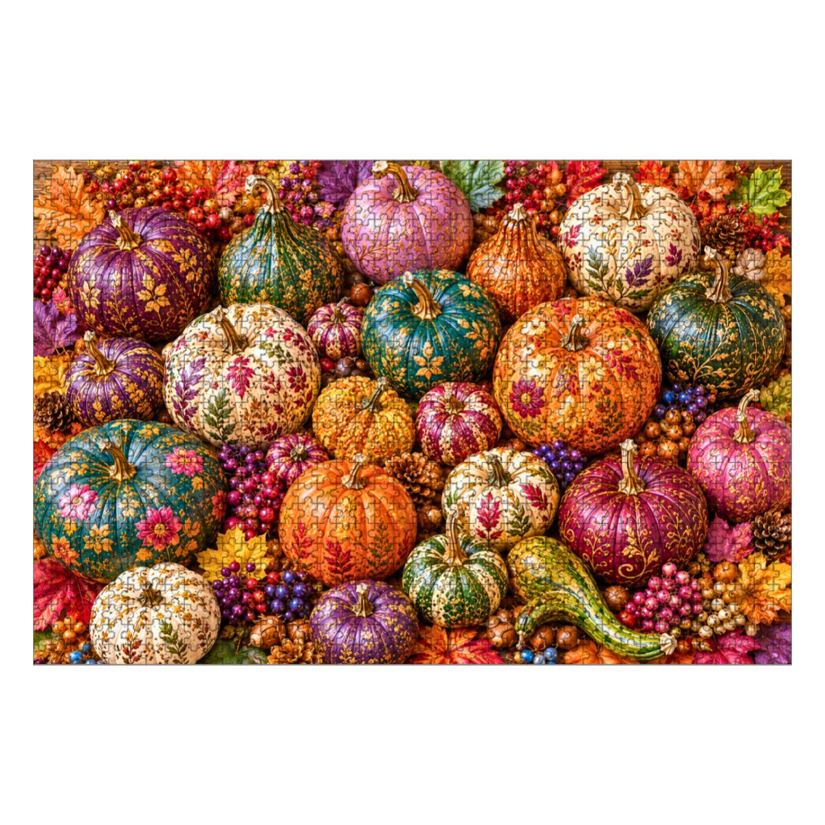 1000pcs Wooden Jigsaw Puzzles (Made in USA) Fall Pumpkins