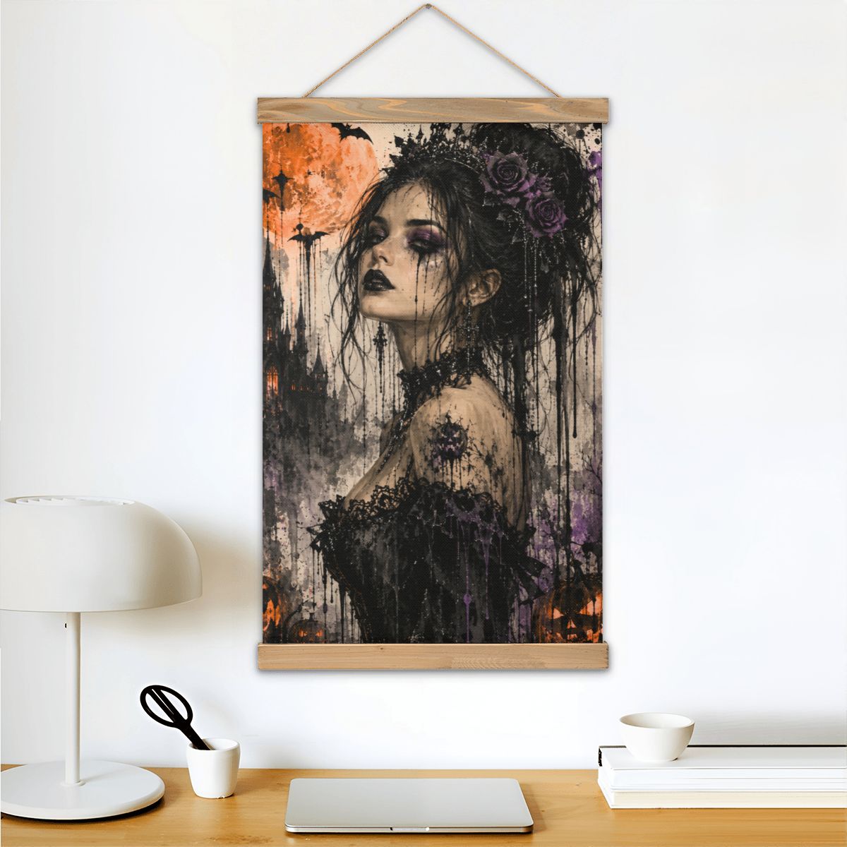 Linen Canvas Wall Art Gothic Halloween