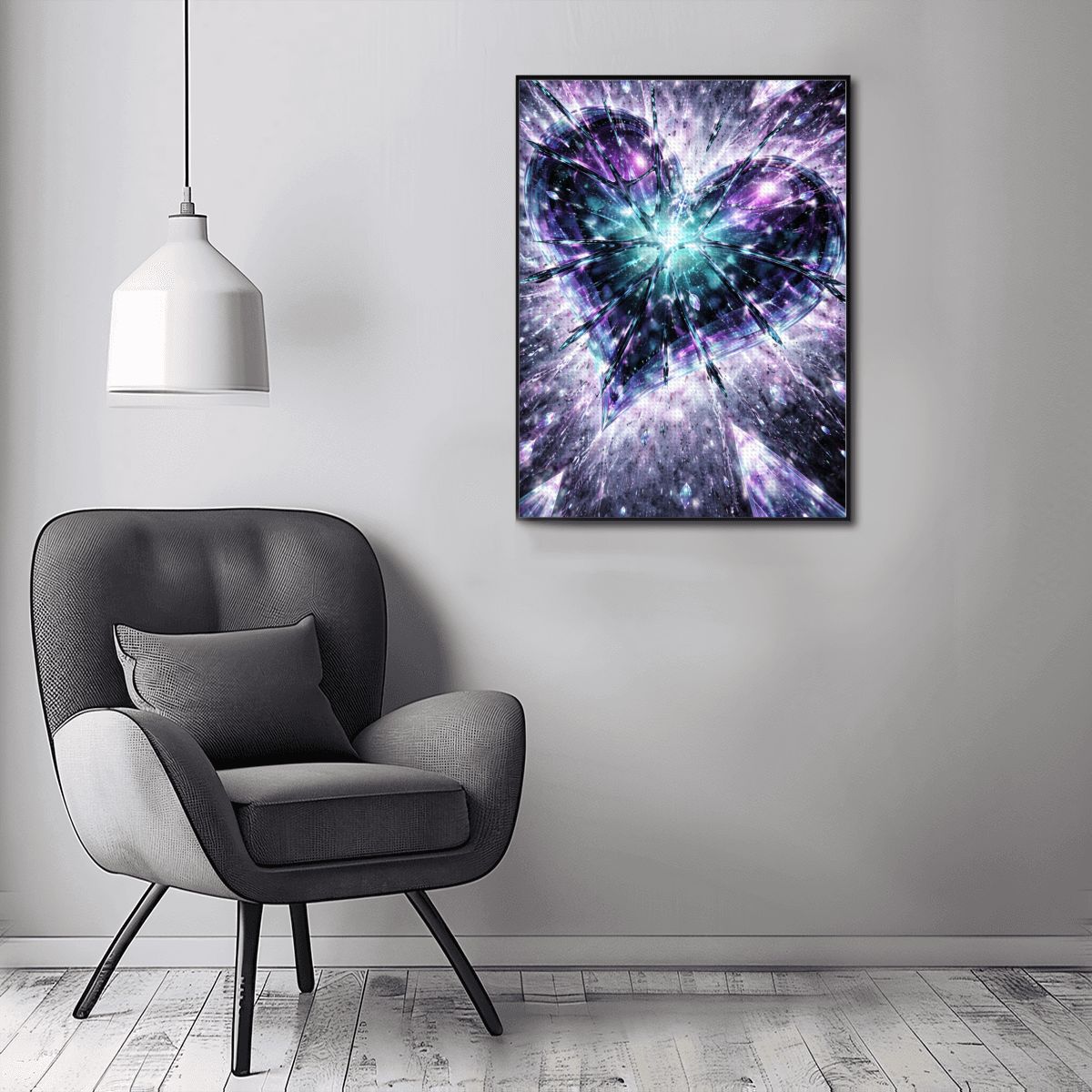 Diamond Art Painting 12x16 Broken heart Blue Purple