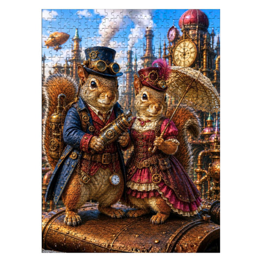 Wooden Jigsaw Puzzles 500 pcs Steampunk Animals-Squirrels