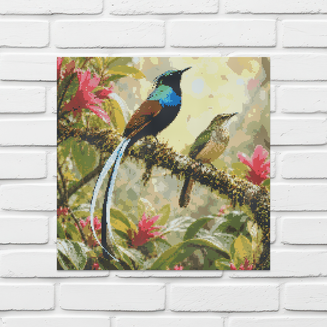 Diamond Painting Kit 20"x20" Ribbon-tailed Astrapia (Round)