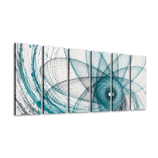6 Panels Canvas Prints Wall Art 6 Panel Teal