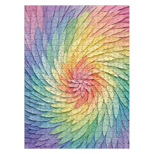 Wooden Jigsaw Puzzles 500 pcs Rainbow Spiral
