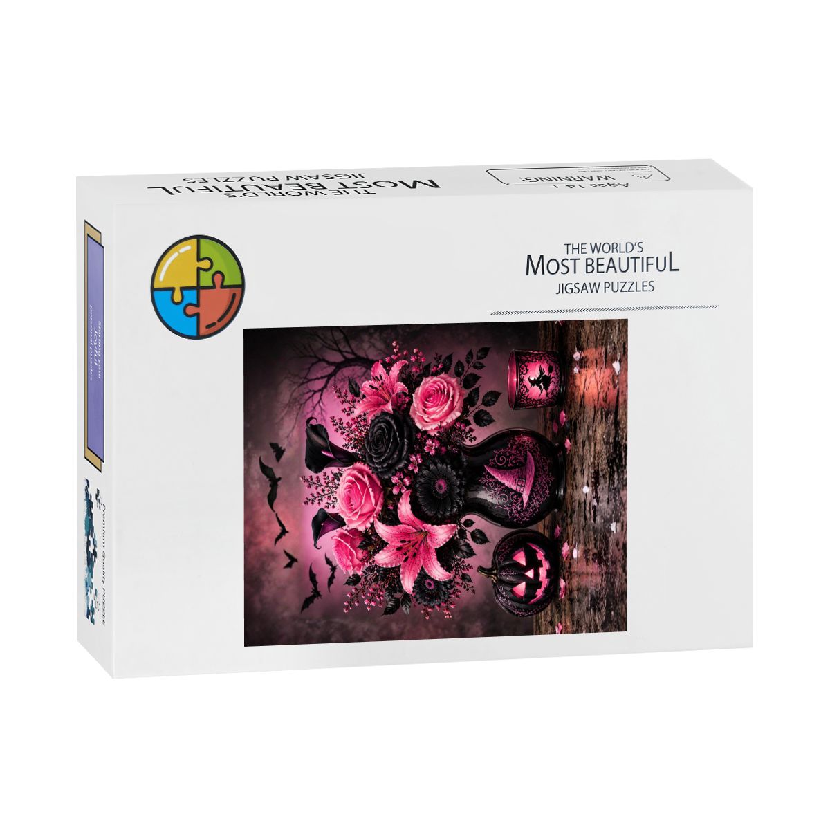 Wooden Jigsaw Puzzles 500 pcs Pink Halloween Flower Vase