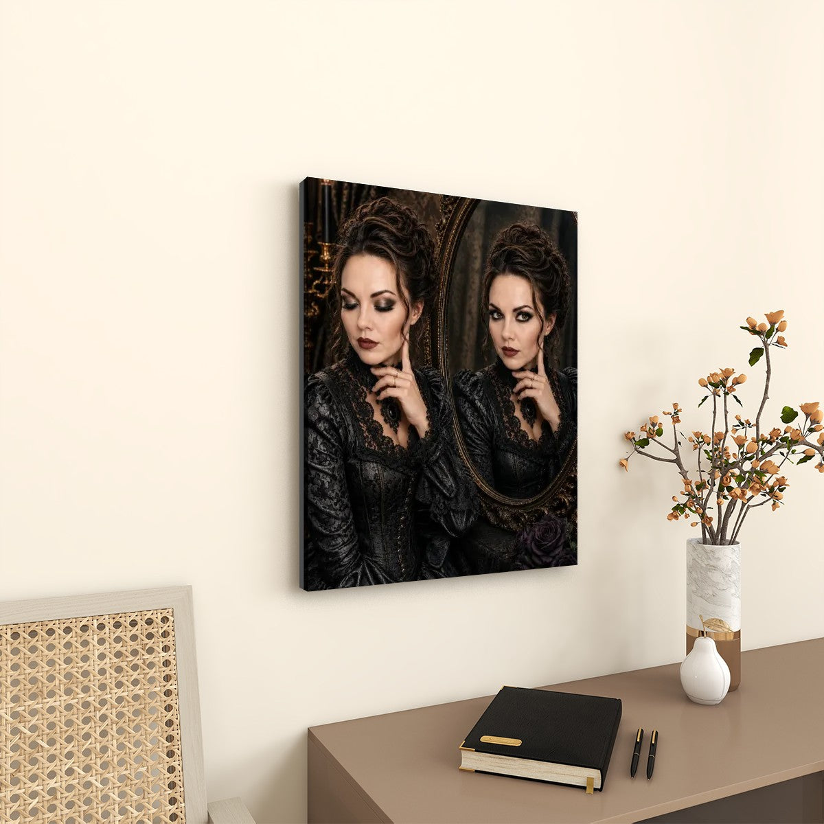 Canvas Prints Wall Art Gothic VIctorian Woman Mirror Halloween