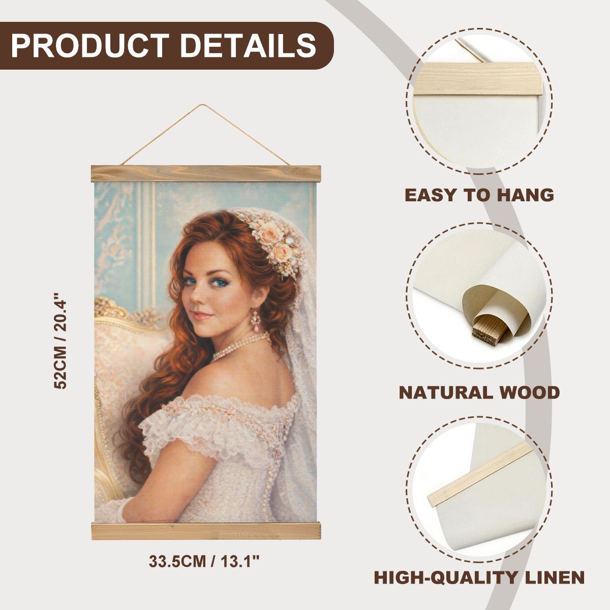 Linen Canvas Wall Art Victorian Wedding Day