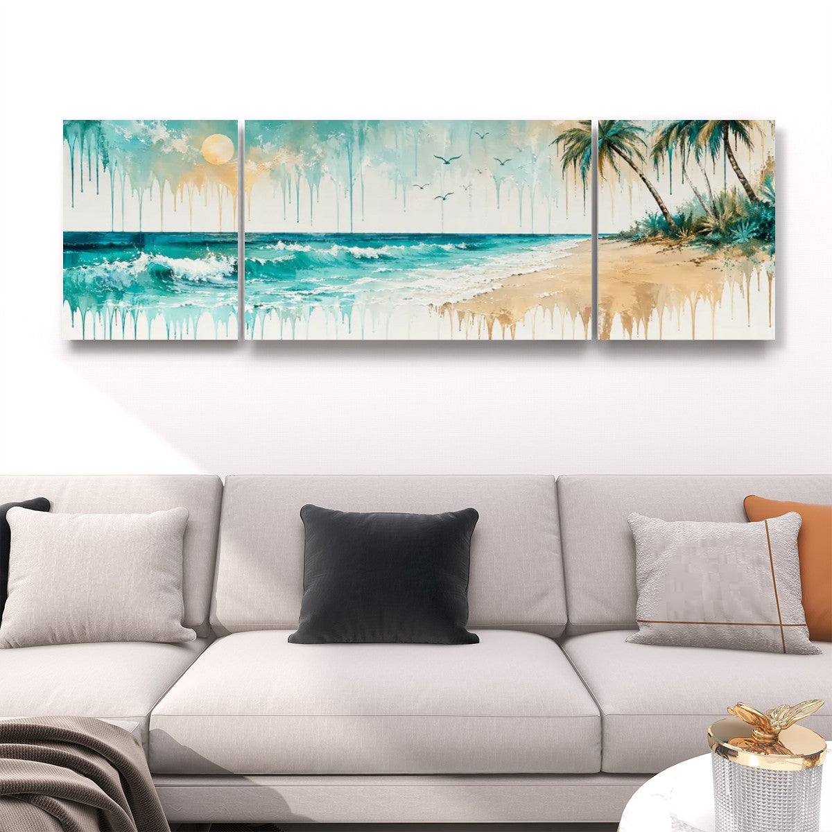 3 Panels Canvas Prints Wall Art Island