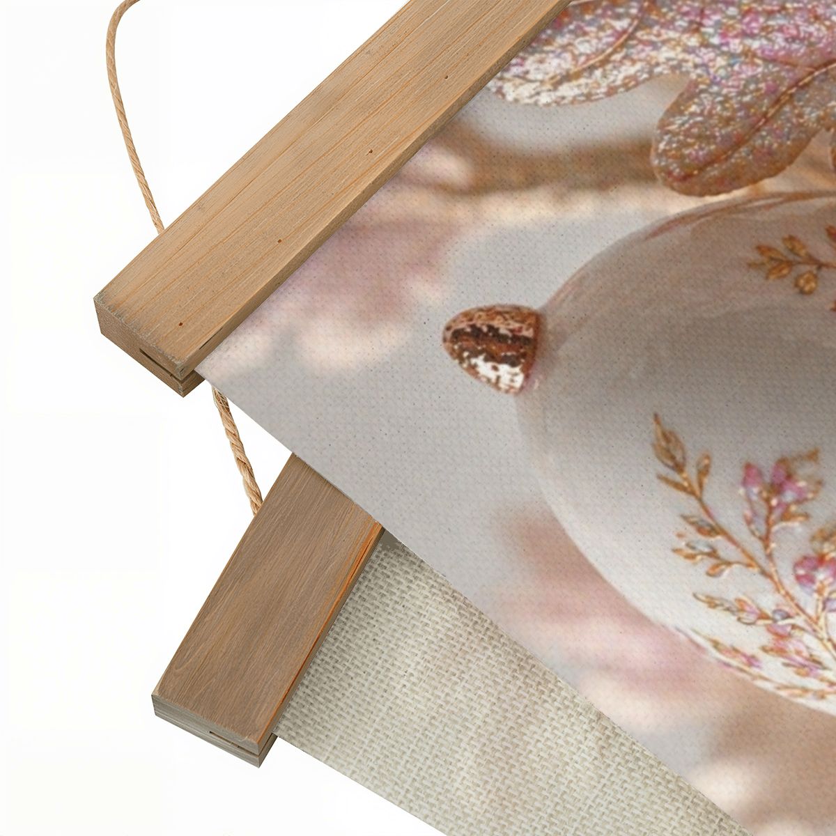 Linen Canvas Wall Art Pink Acorn