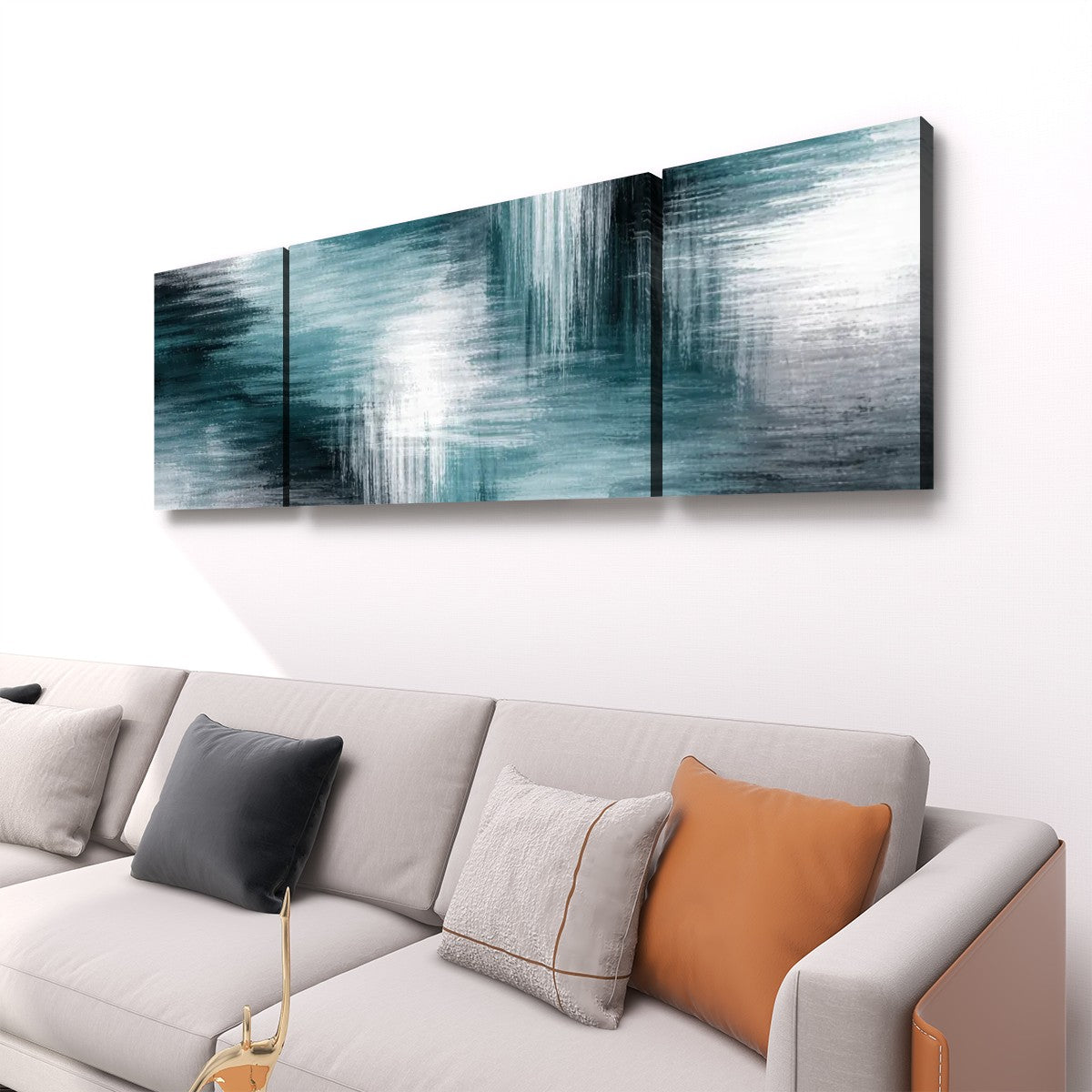 3 Panels Canvas Prints Wall Art Crosshatch