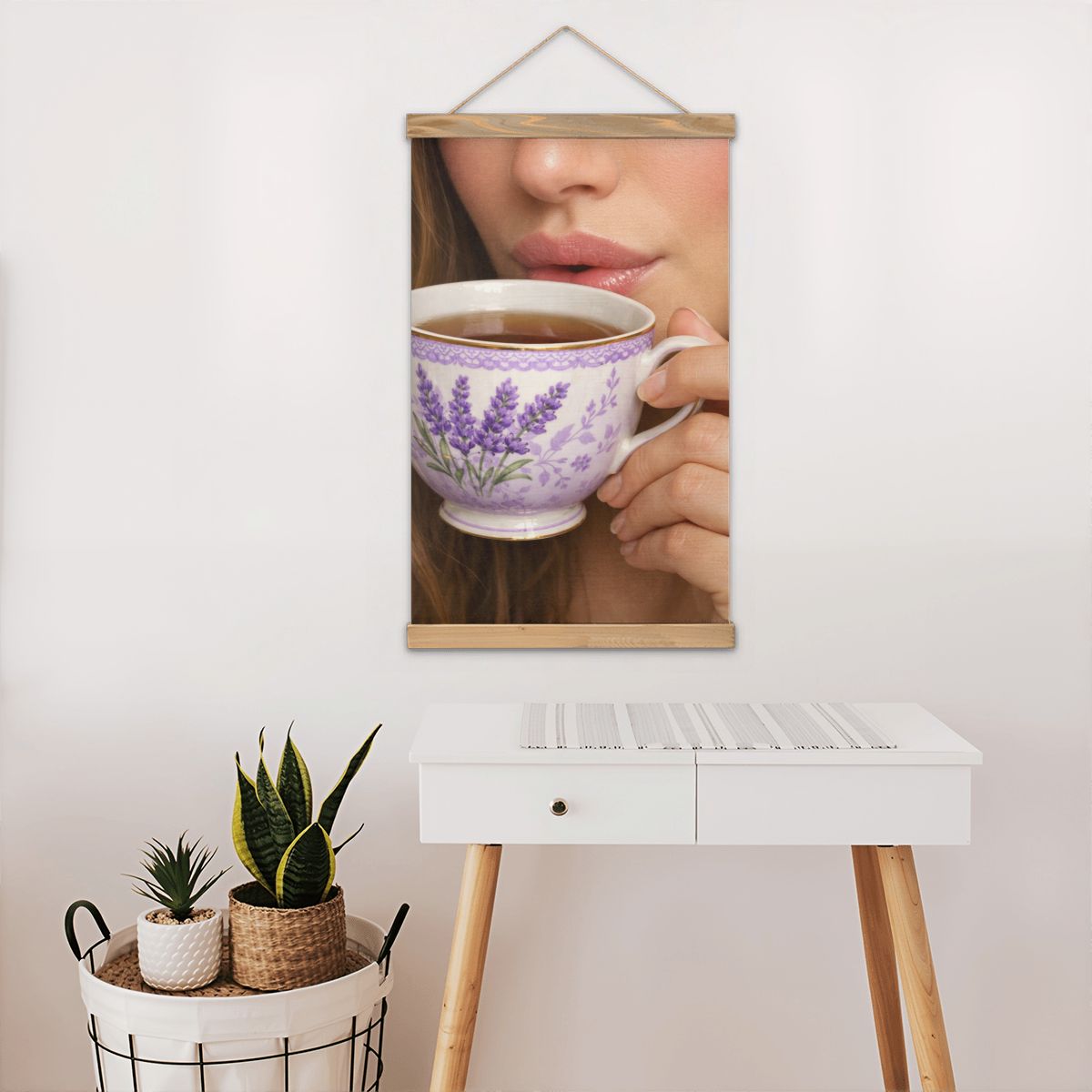 Linen Canvas Wall Art Tea Time