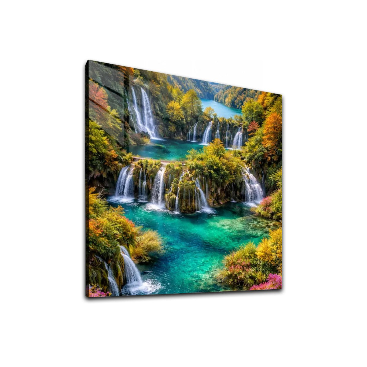 Square Acrylic Wall Art Prints with Hook Plitvice Lakes Croatia