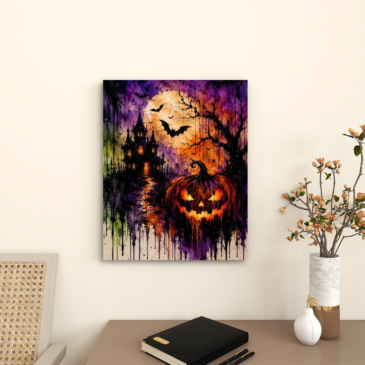 Canvas Prints Wall Art Halloween Drip Art