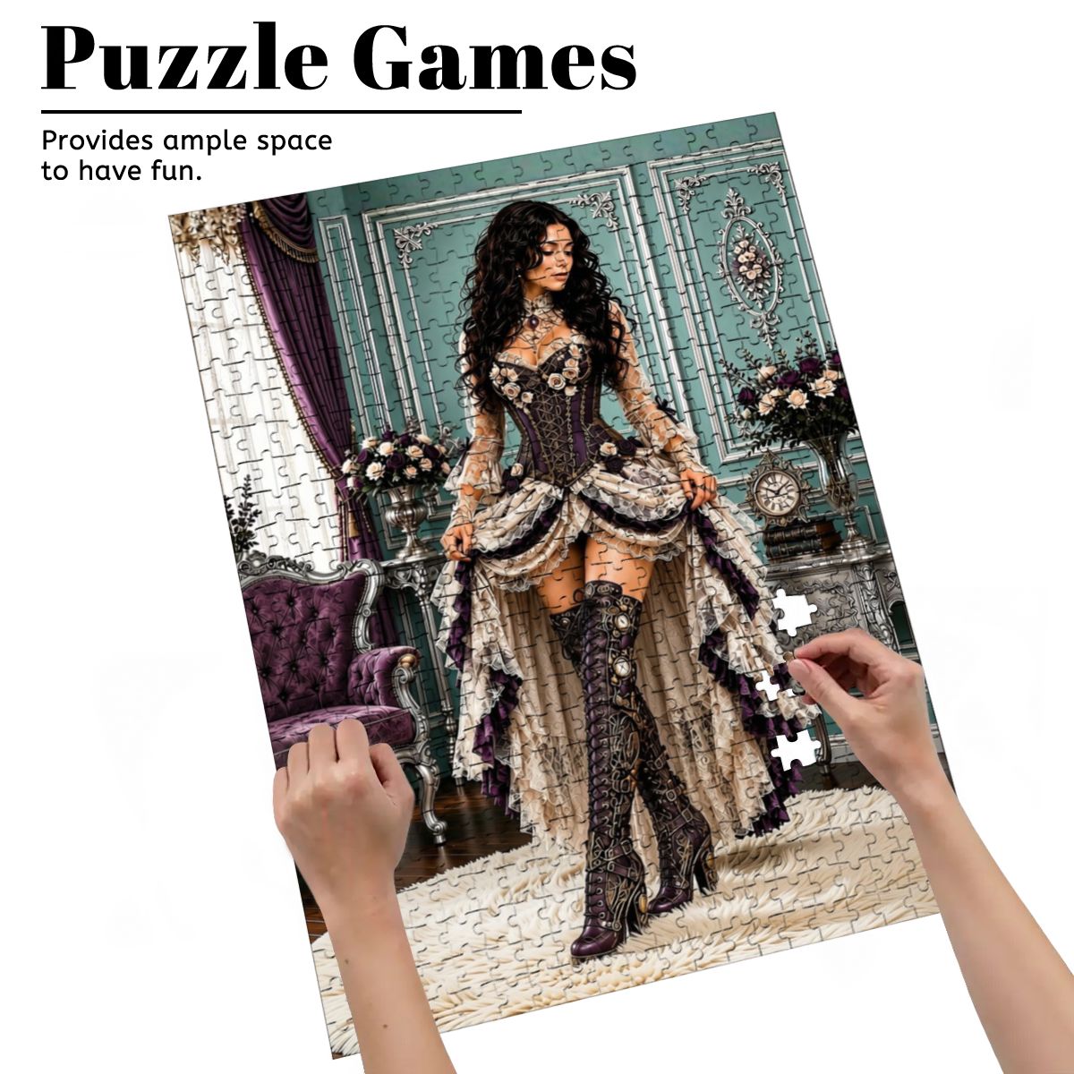 Wooden Jigsaw Puzzles 500 pcs Steampunk Woman