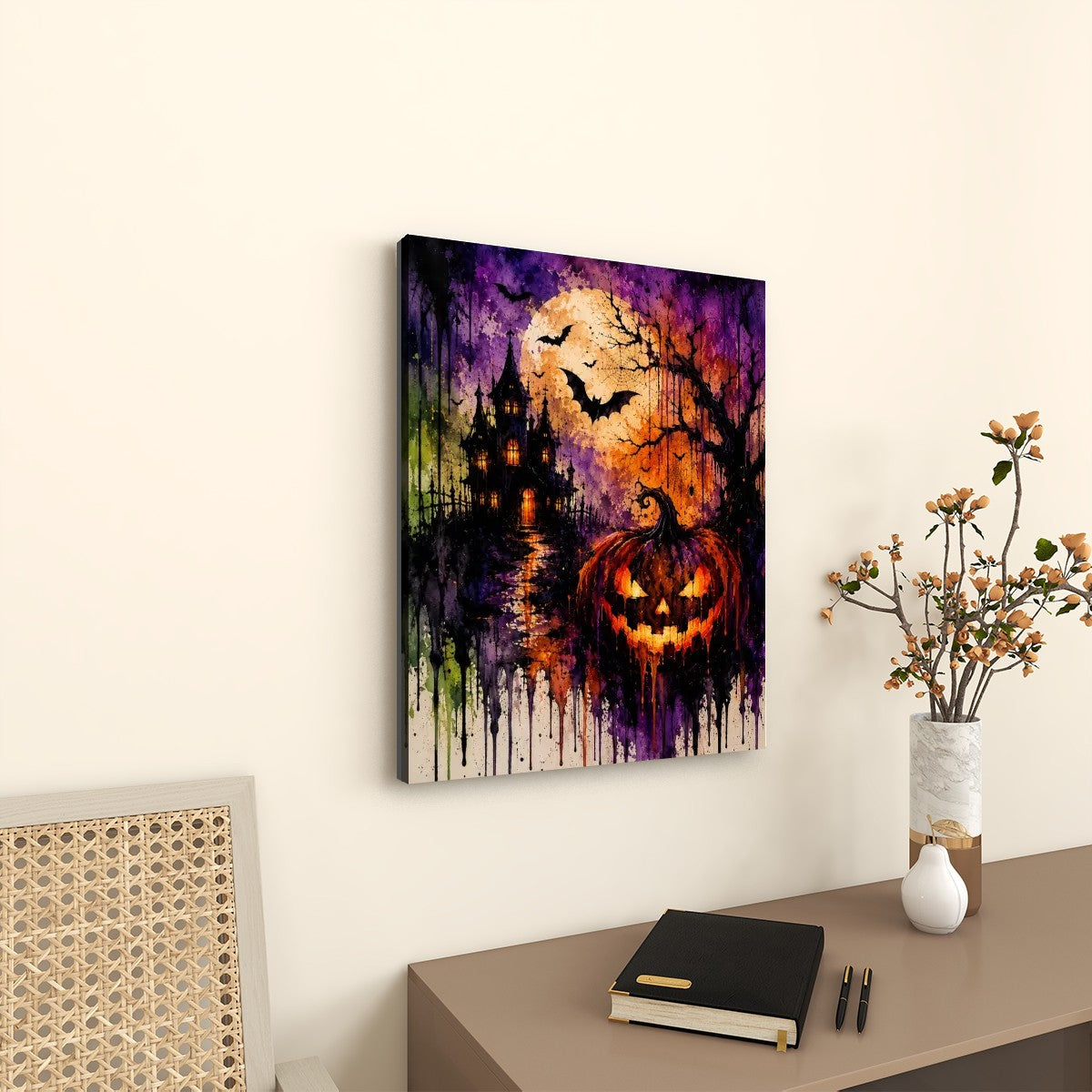 Canvas Prints Wall Art Halloween Drip Art