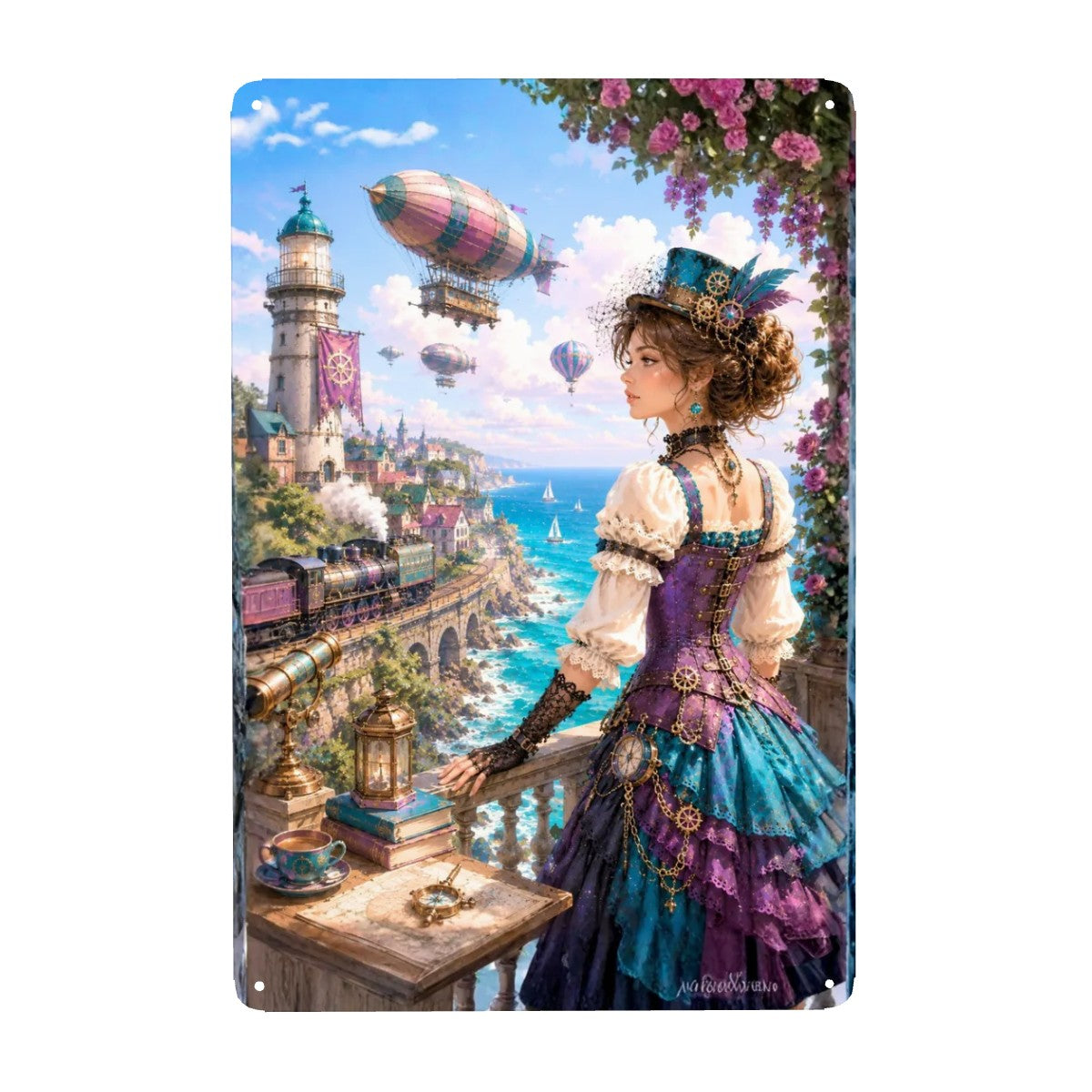 Tin Sign (Made in USA) Steampunk Woman