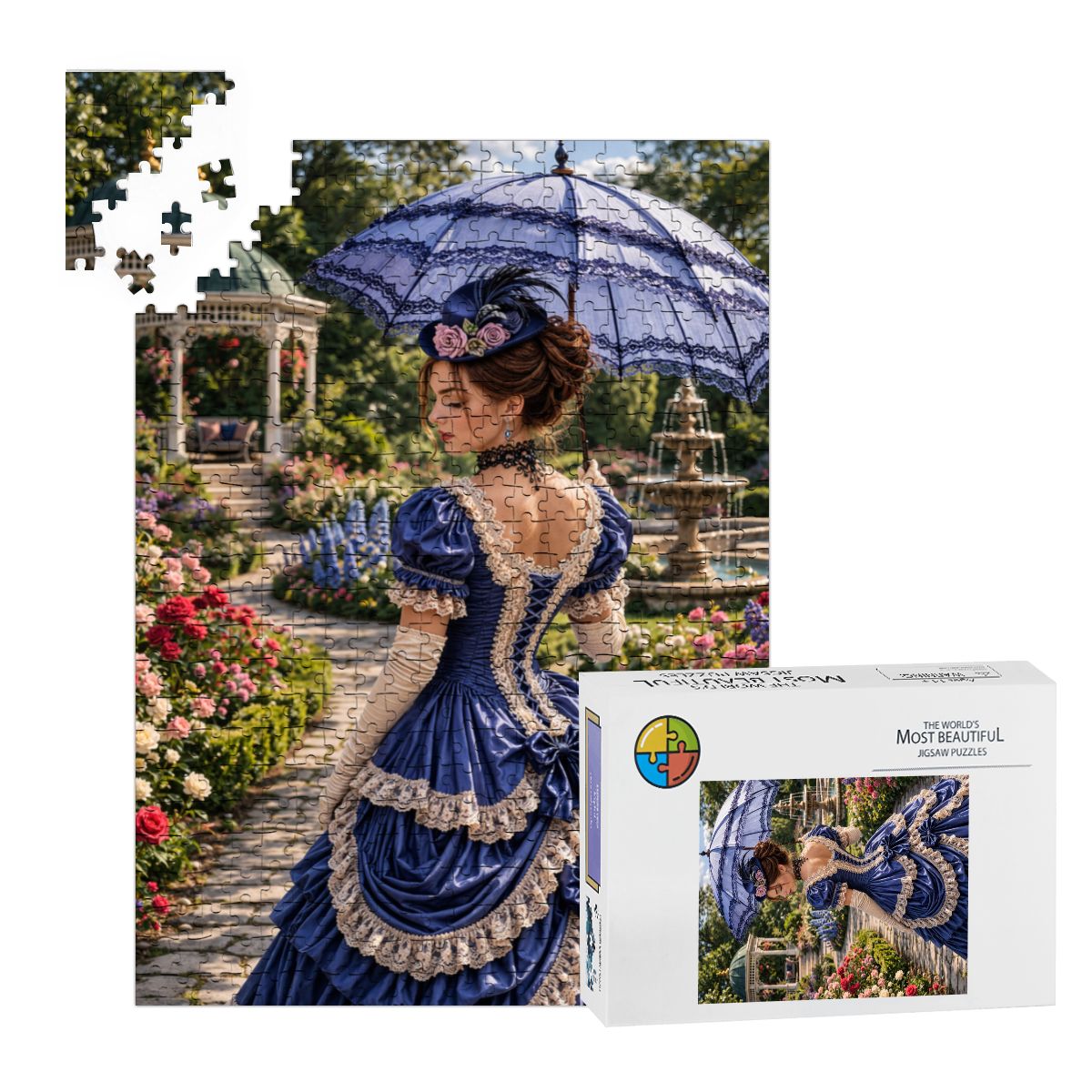 Wooden Jigsaw Puzzles 500 pcs Victorian Woman in Blue Dress