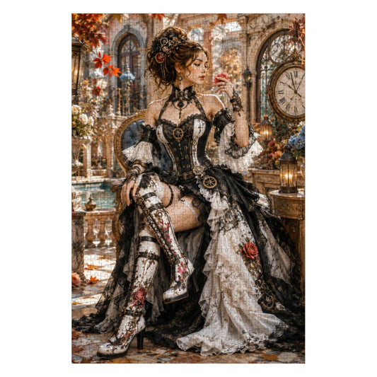 Wooden Jigsaw Puzzles 1000 pcs Steampunk Victorian Woman Roses