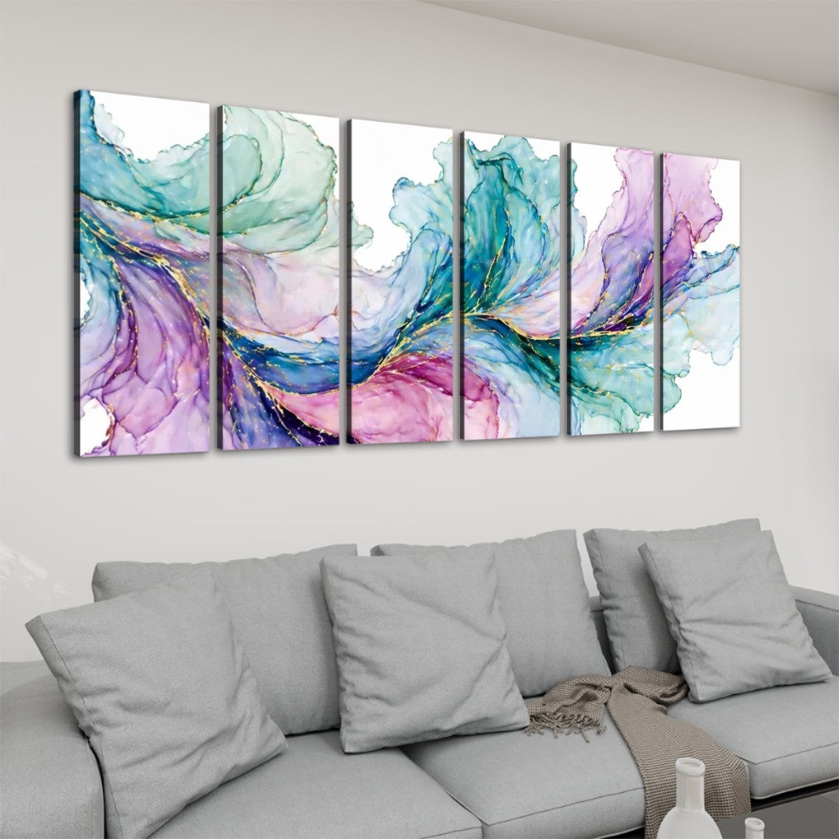 6 Panels Canvas Prints Wall Art Multi Color