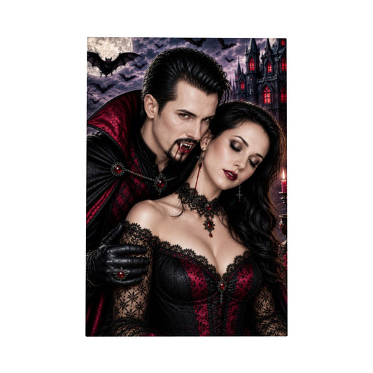 Framed Canvas Painting Halloween Vampire Couple(Made in USA)