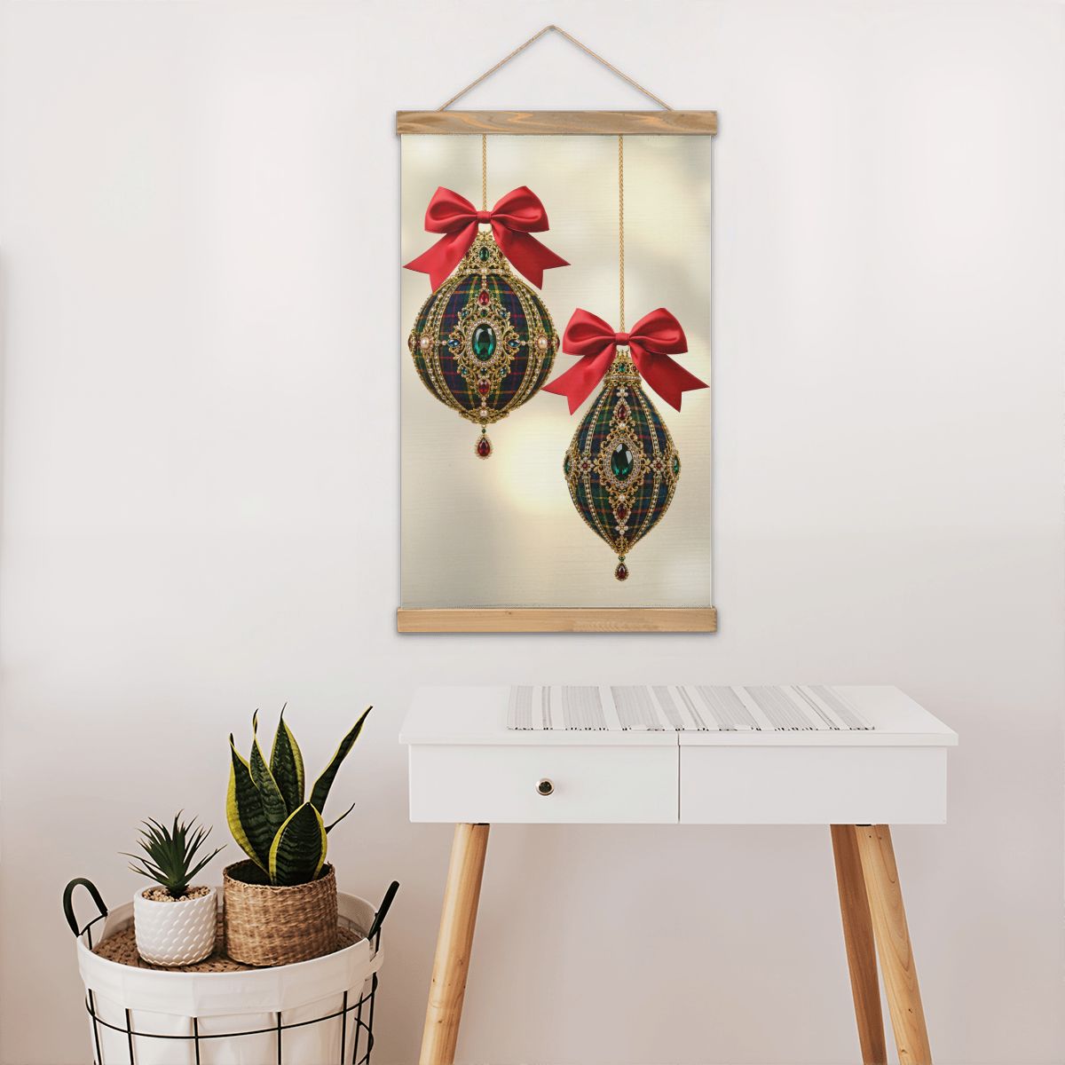 Linen Canvas Wall Art Clan Bruce Christmas Ornaments