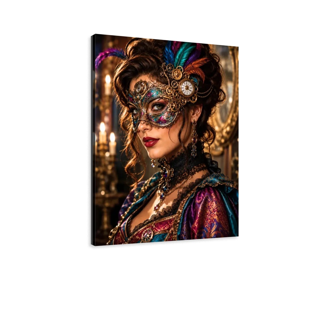Canvas Prints Wall Art Steampunk Mask Rainbow