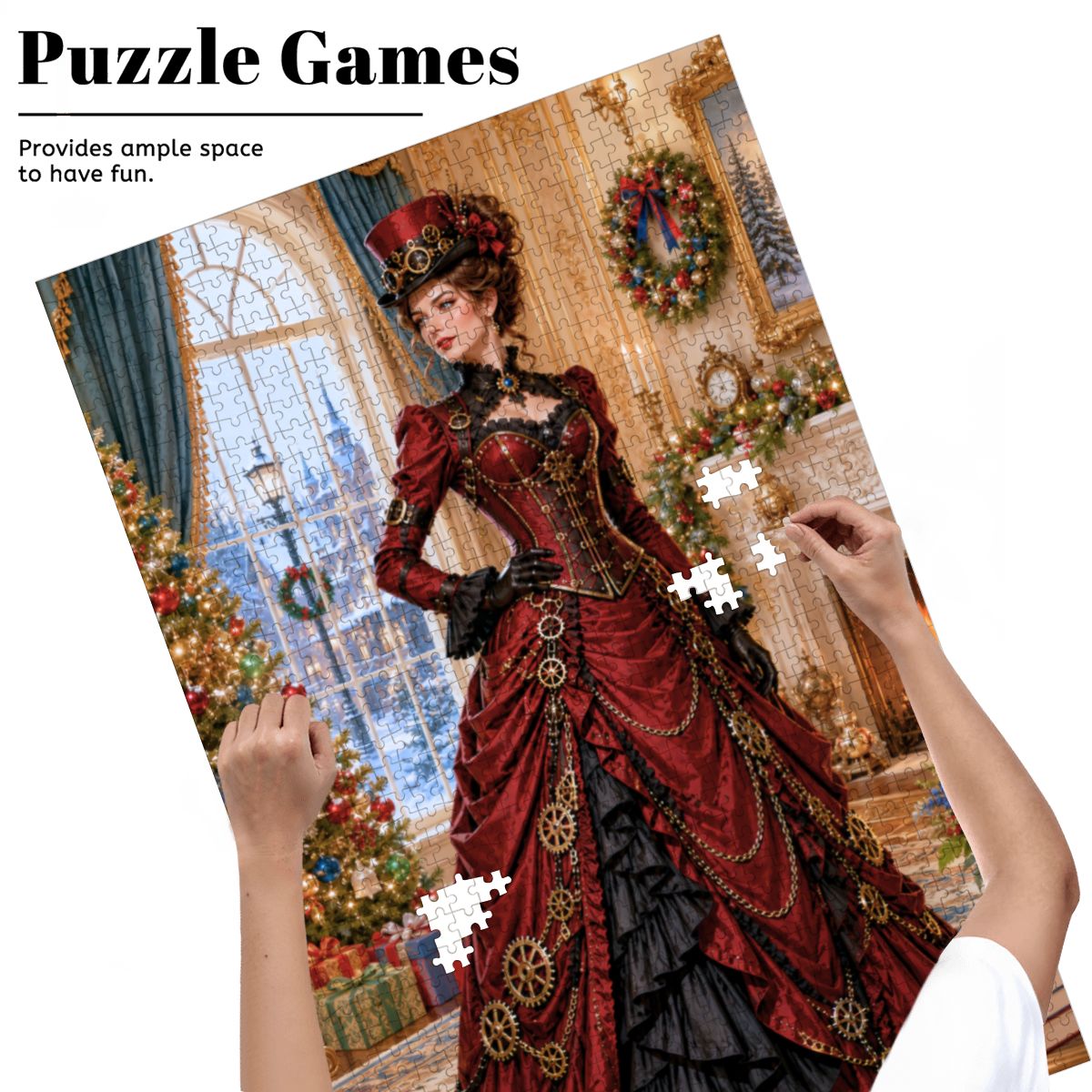 Wooden Jigsaw Puzzles 1000 pcs Christmas Steampunk Victorian Woman