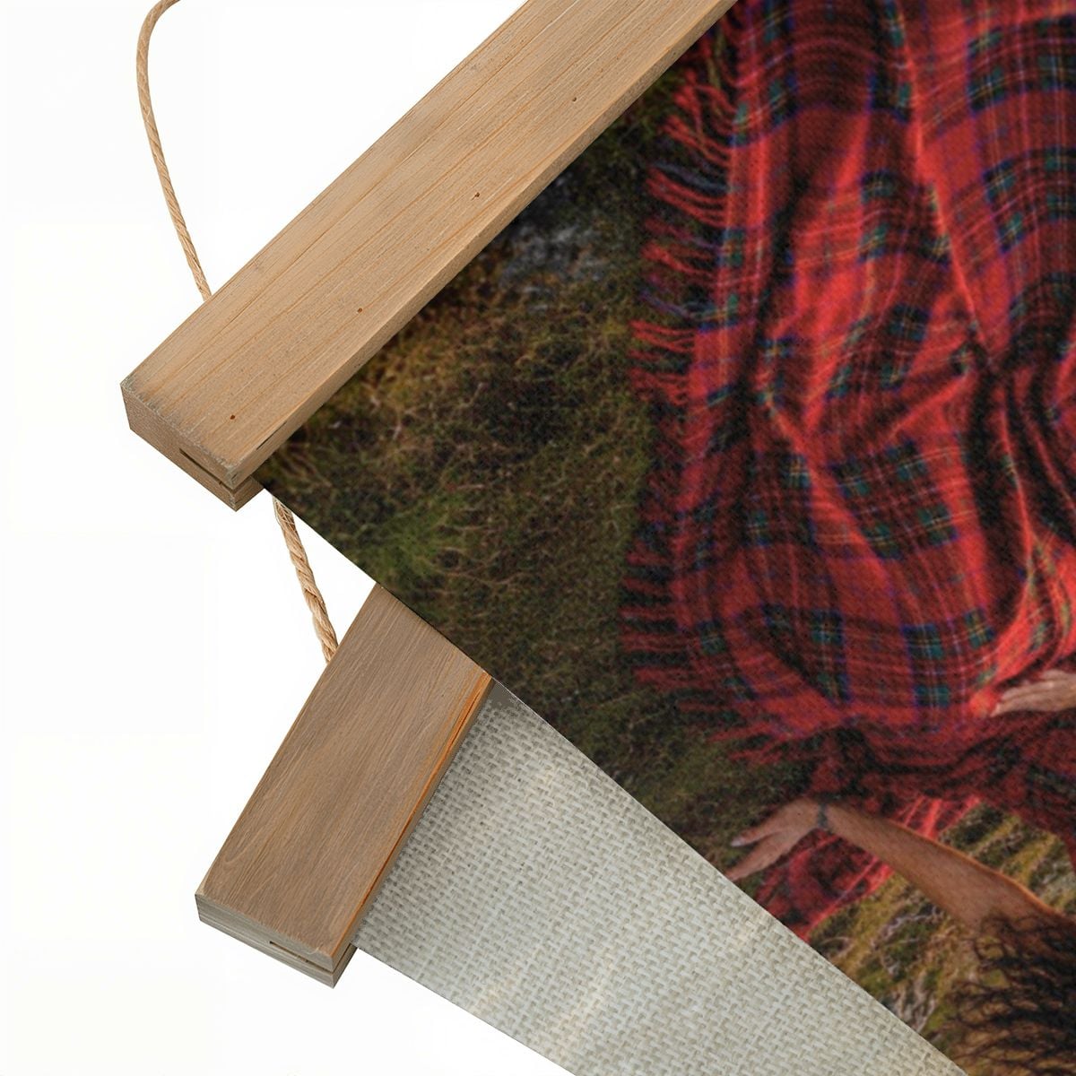 Linen Canvas Wall Art Sunset in Scotland Clan Bruce Tartan