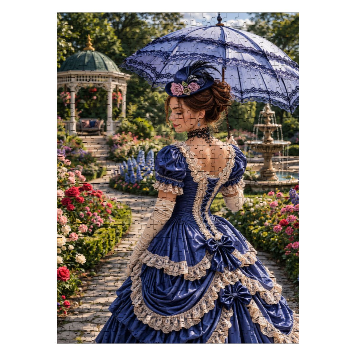 Wooden Jigsaw Puzzles 500 pcs Victorian Woman in Blue Dress