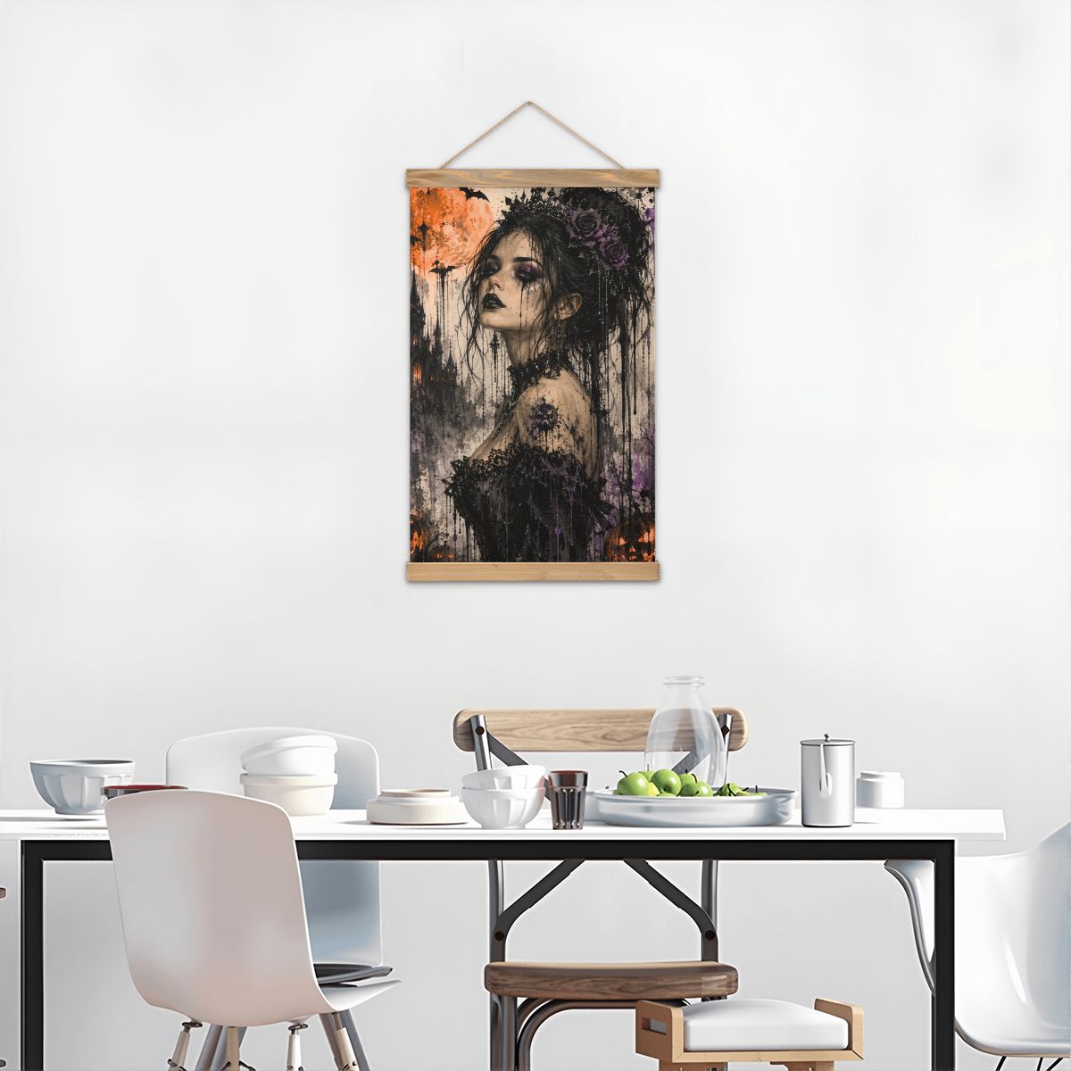 Linen Canvas Wall Art Gothic Halloween