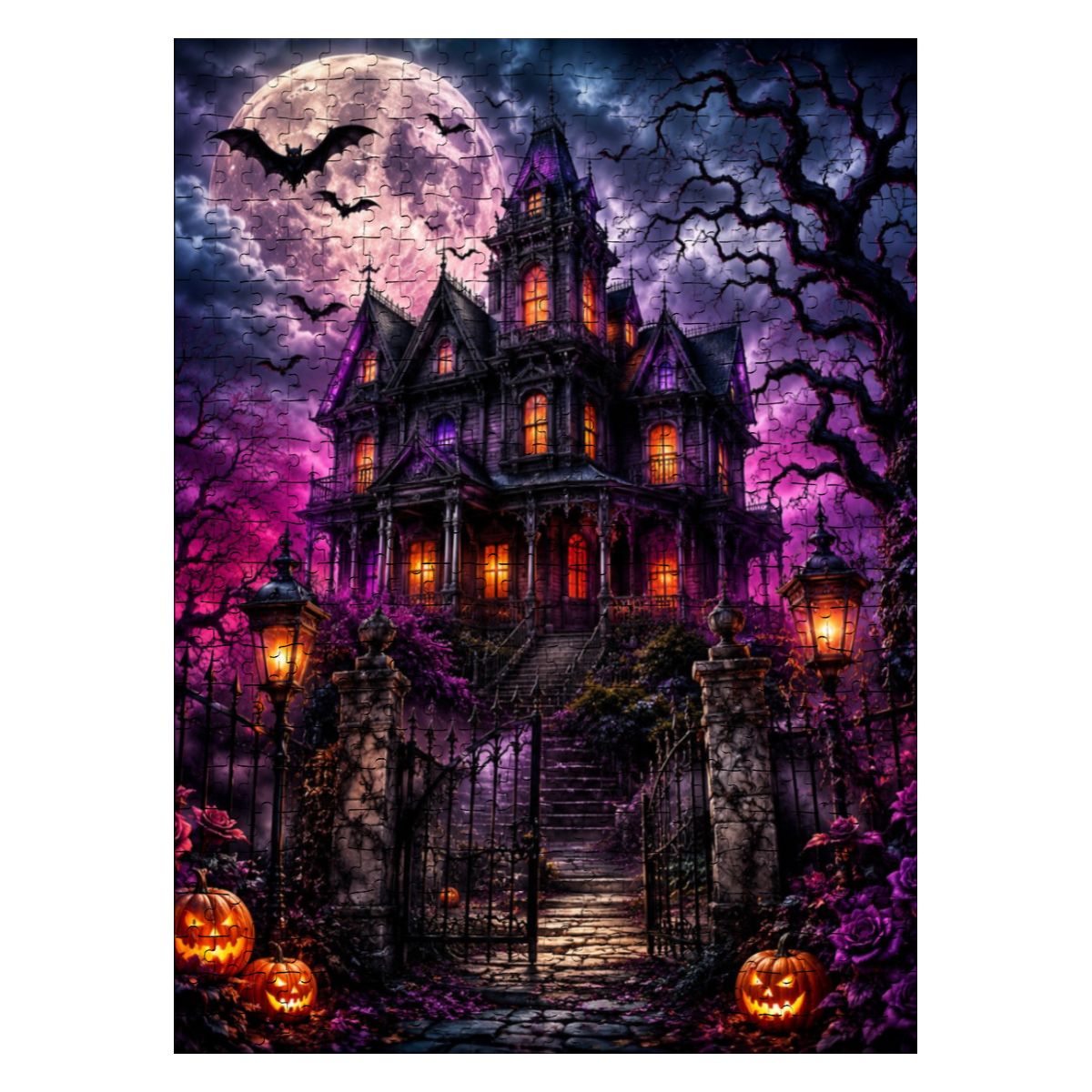 Wooden Jigsaw Puzzles 500 pcs Halloween Haunted House