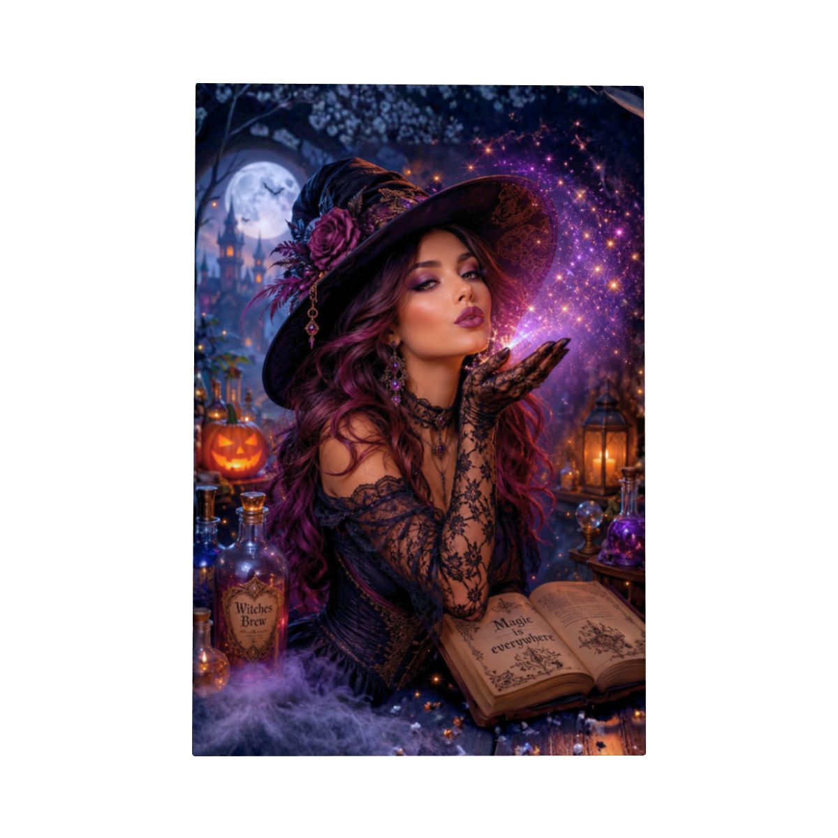 Framed Canvas Painting Witch's Spell (Made in USA)