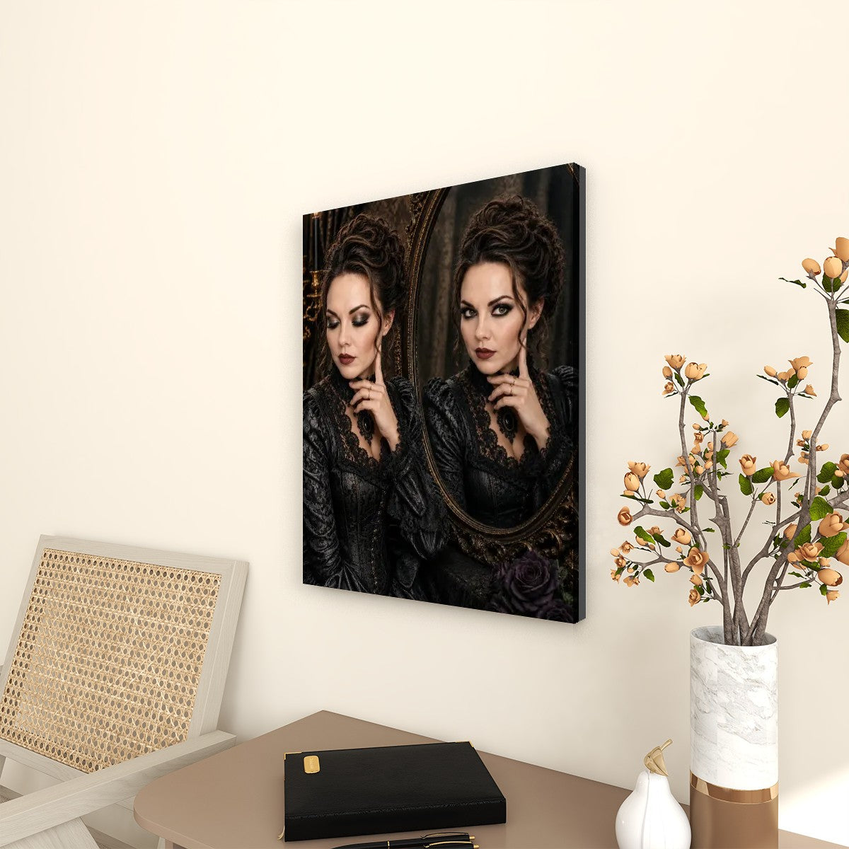 Canvas Prints Wall Art Gothic VIctorian Woman Mirror Halloween