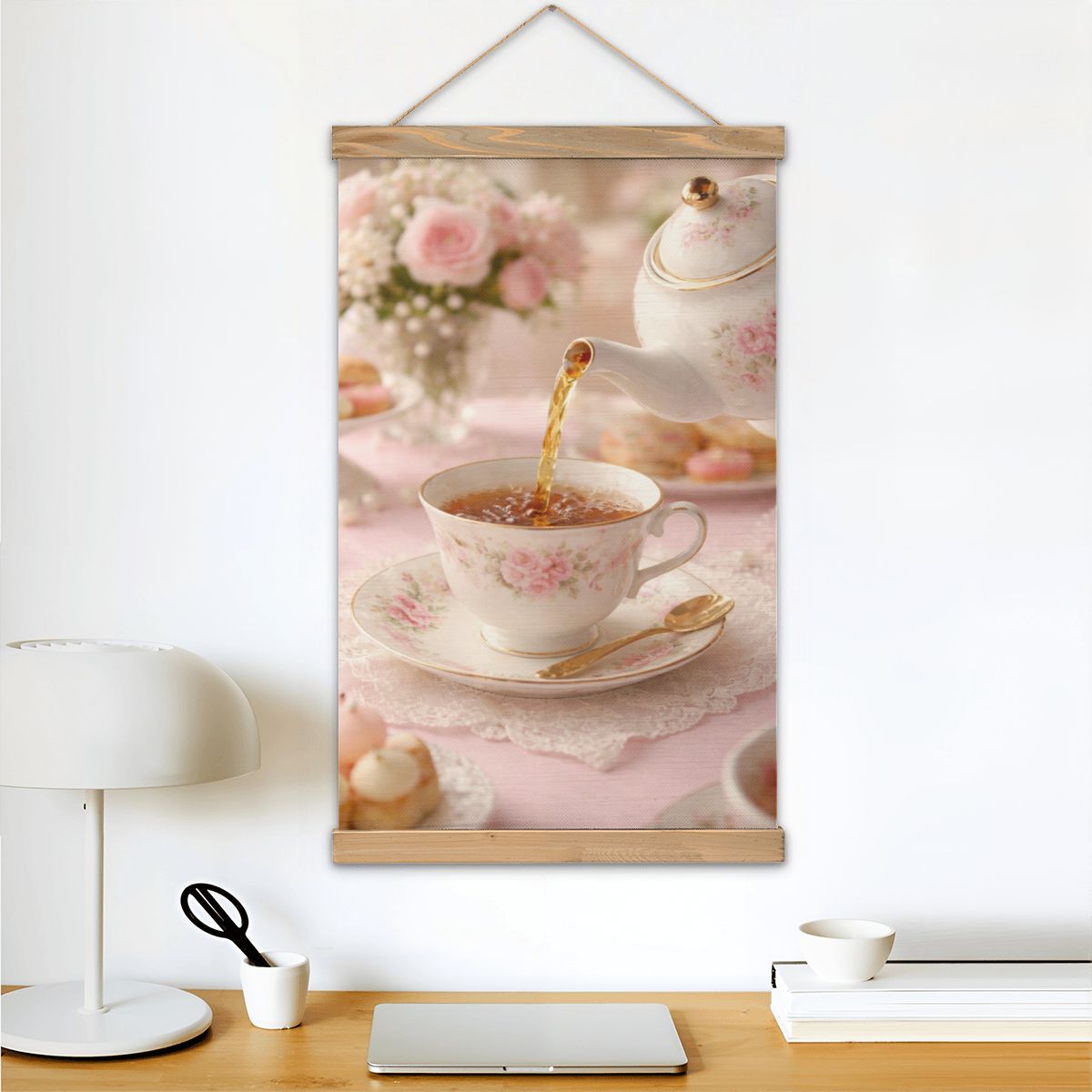 Linen Canvas Wall Tea Party