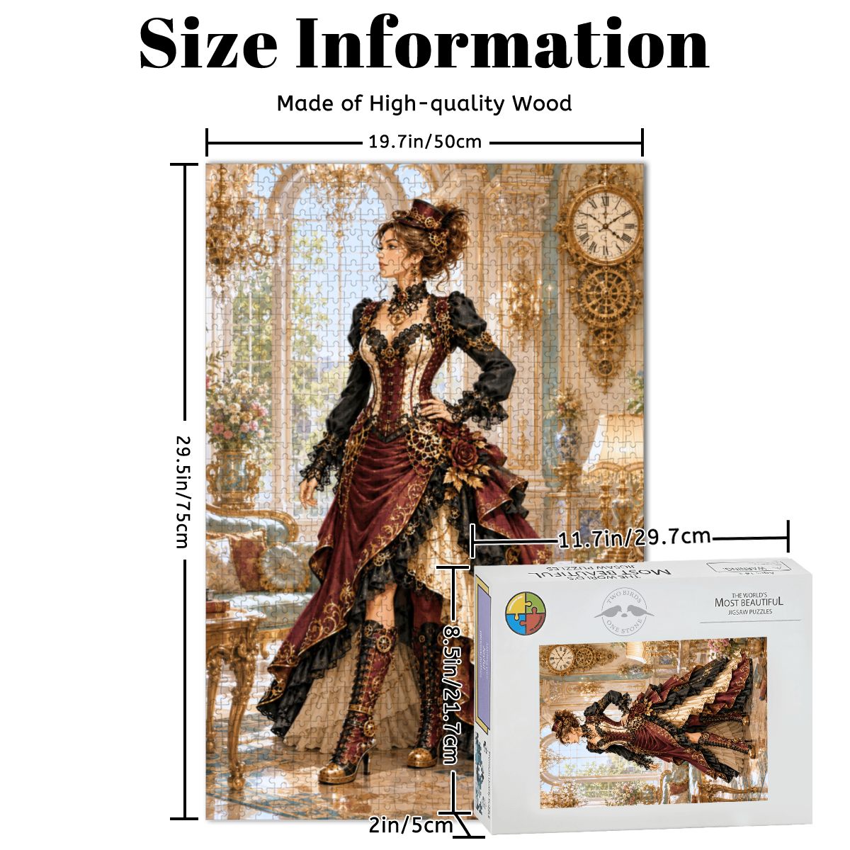 Wooden Jigsaw Puzzles 1000 pcs Steampunk Victorian Woman Fall Red