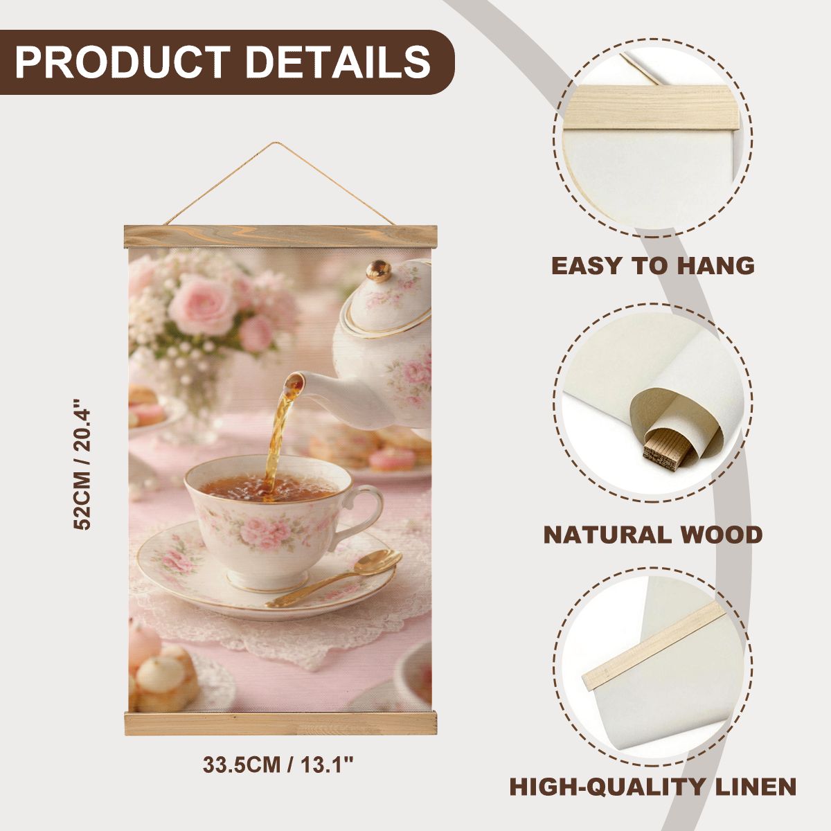 Linen Canvas Wall Tea Party