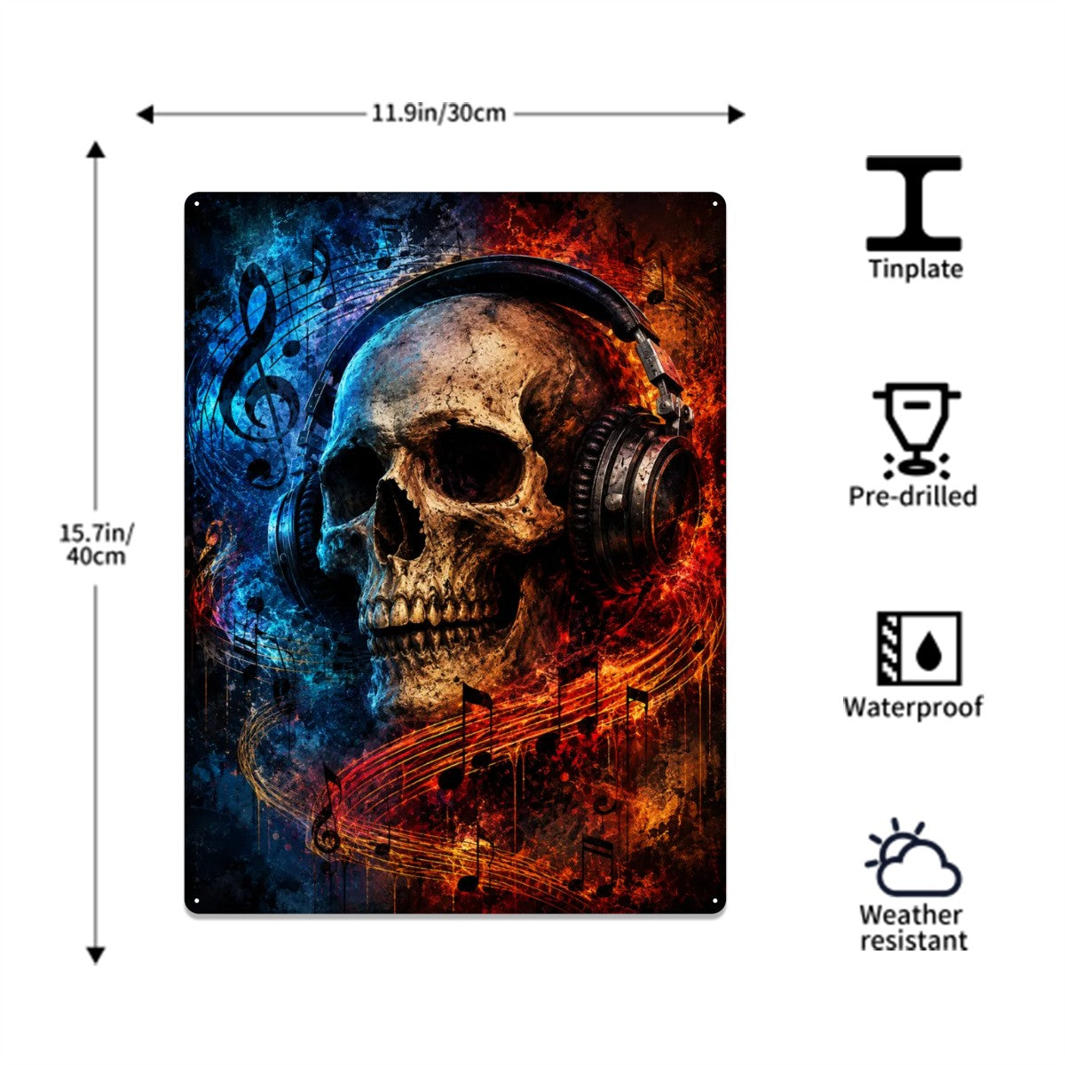 Tin Sign Metal Sign Decor Music of the Dead